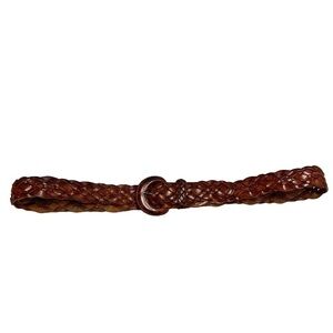 Leather Braided Woven Belt Made In Turkey Brown L